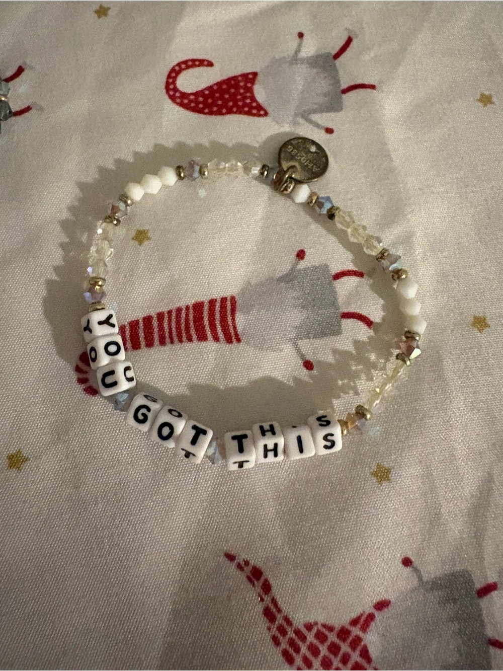 Motivational Beaded Bracelet - White 'YOU GOT THIS'